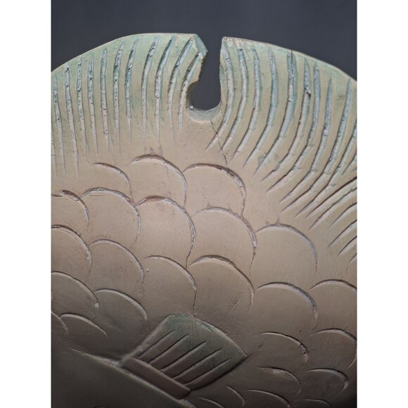 Vintage Hand Carved Hand Painted  Wooden Fish Figure Coastal Beach Home Decor - Picture 8 of 9